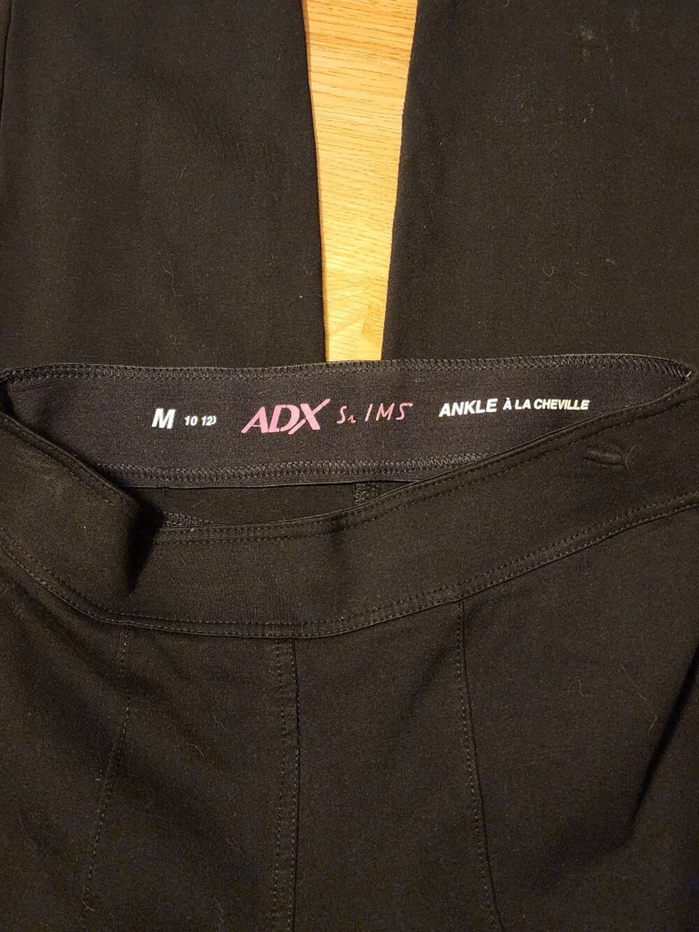 Adx Slims Stretch Black Pull On Ankle Length Pants Medium